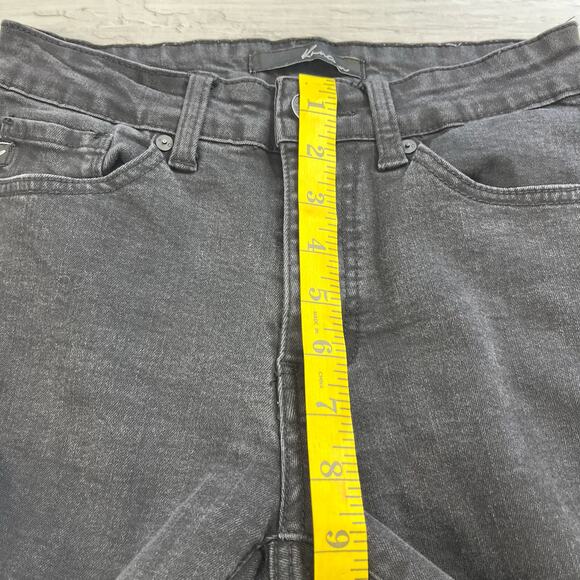 KanCan Black High Rise Distressed Ripped Frayed Raw Hem Skinny Ankle Jeans 5 - Picture 7 of 8